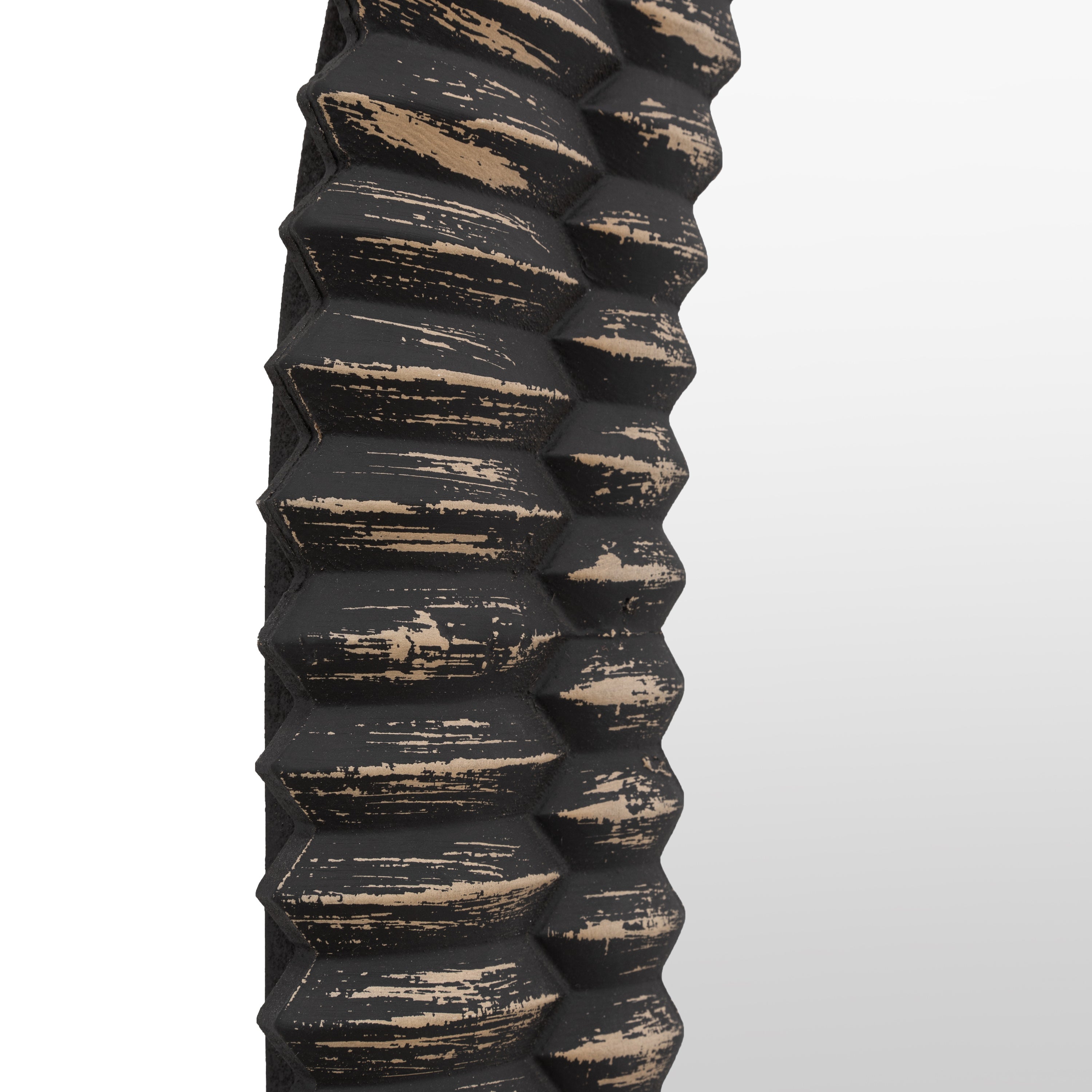 Chambery Arch Black Wash Overmantle Wall Mirror